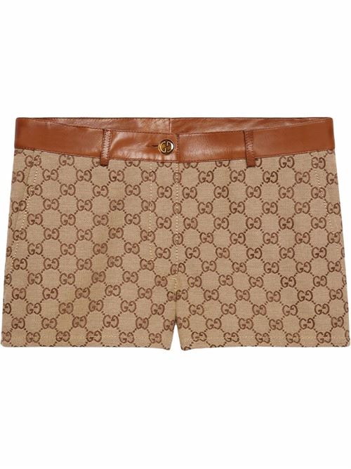 Shorts con finiture in pelle GUCCI | 681154Z8AV72184