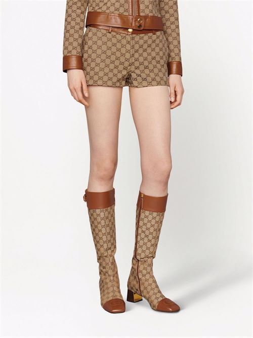 Shorts con finiture in pelle GUCCI | 681154Z8AV72184