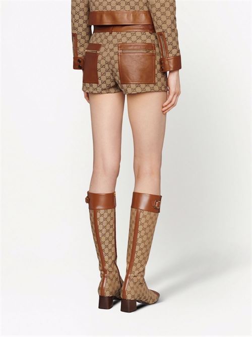 Shorts con finiture in pelle GUCCI | 681154Z8AV72184