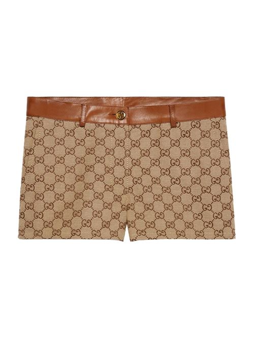 Shorts con finiture in pelle GUCCI | 681154Z8AV72184