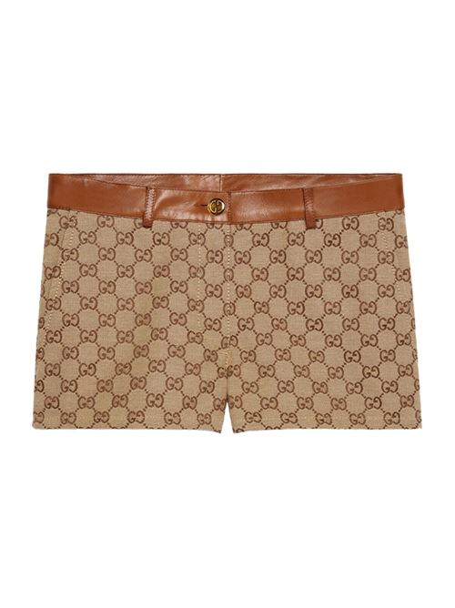 Shorts con finiture in pelle GUCCI | 681154Z8AV72184