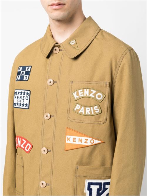 Cotton jacket with patch KENZO | FD55VE2239RT87