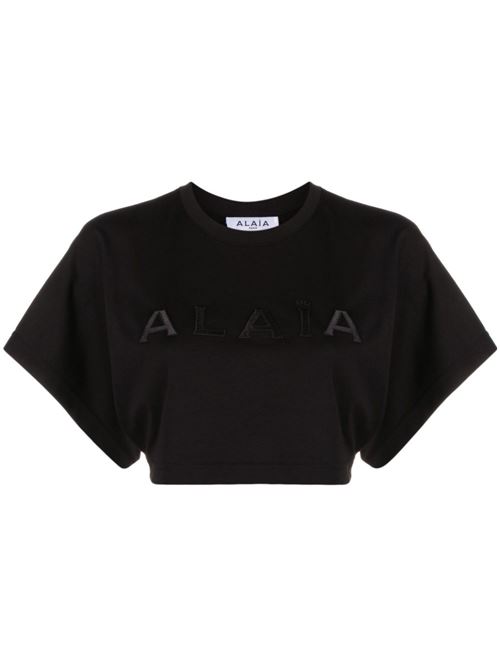 Crop top T-shirt with logo ALAIA | AA9H03324J010990