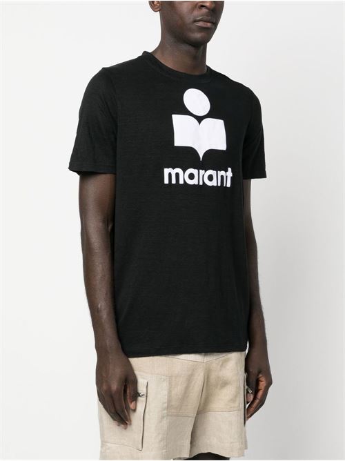 T-shirt in lino MARANT | 23PTS0045HAA1N08H01BK