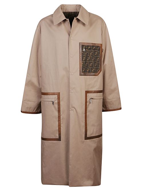 Reversible trench coat with logo FENDI | FF0741APNGF1M2L