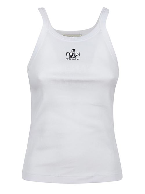 Cotton tank top FENDI | FS7966ANQMF0ZNM