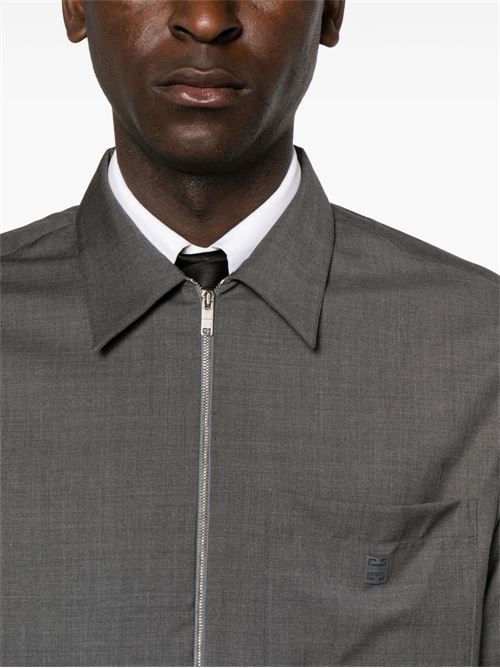 Gray wool shirt GIVENCHY | BM60YT1558030