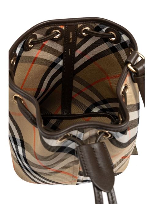 Secchiello con motivo check BURBERRY | 8093804DRAWSTRINGB9368