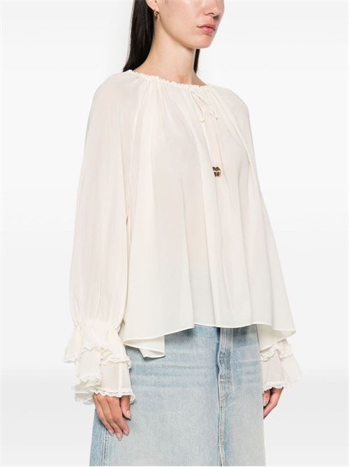 Blusa in georgette di seta CHLOE' | CH24WHT71117114