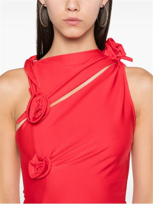 Long asymmetrical dress with flowers COPERNI | COPR44545RED