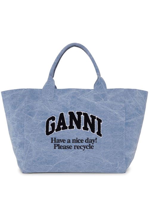 Logo-embroidered tote bag GANNI | A5967565