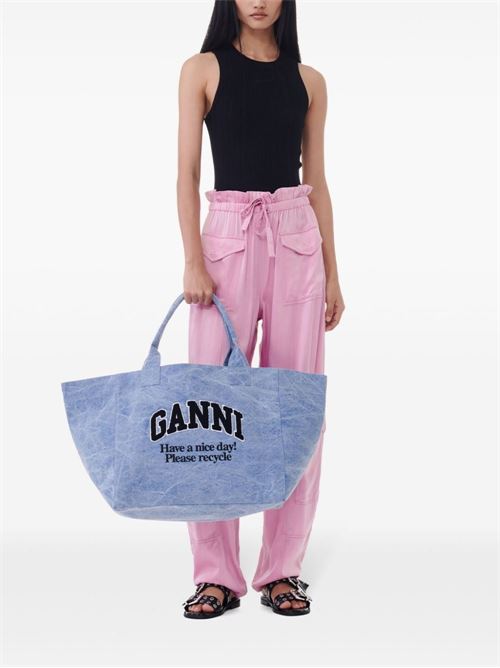 Tote bag logo-embroidered GANNI | A5967565