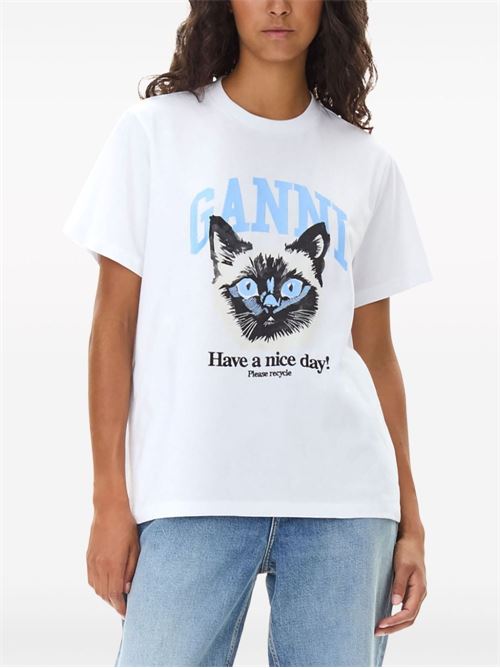 T-shirt con stampa GANNI | T4005151