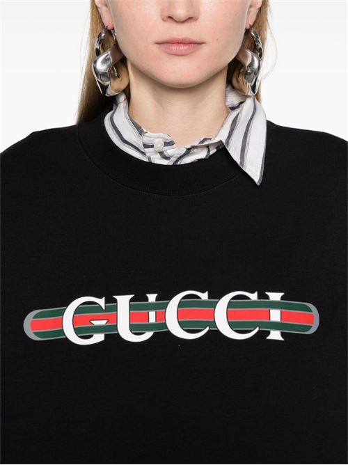 Felpa con decorazione Web GUCCI | 789582XJGLM1082