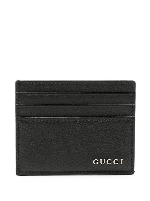 Leather card holder GUCCI | 795285AABXM1000