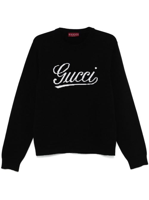 Sweater with intarsia logo GUCCI | 795347XKD741070