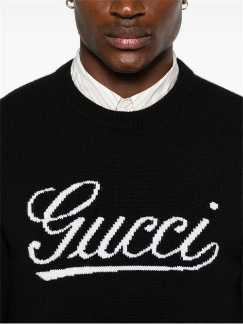 Sweater with intarsia logo GUCCI | 795347XKD741070