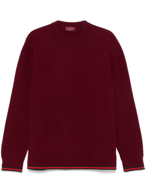 Crewneck sweater in cashmere and wool blend GUCCI | 801692XKD966232