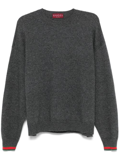 Crewneck sweater in cashmere and wool blend GUCCI | 810341XKEFL1185