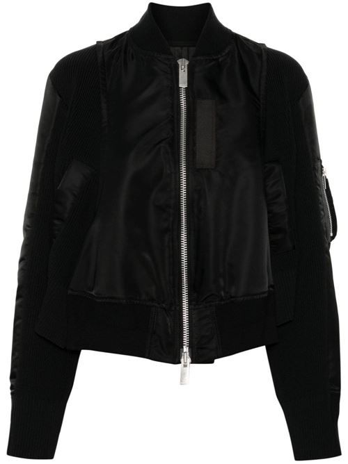 Bomber in twill x Knit SACAI | 2407383001