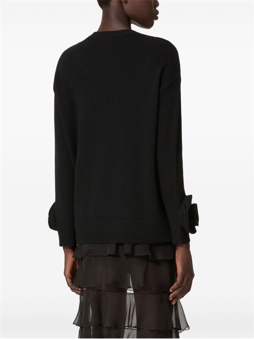 Rose-appliqué sweater VALENTINO | 5B0KC52Q8DA0NO