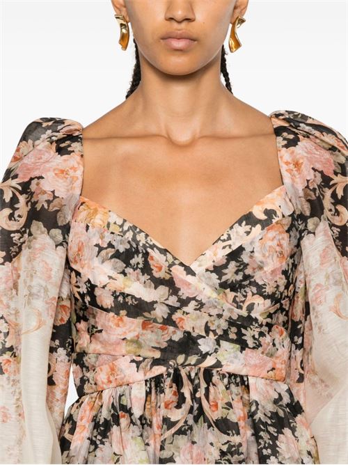 Draped mini dress with floral motif ZIMMERMANN | 0809DF241TEARCO