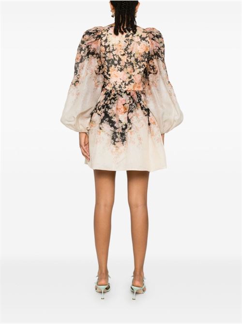 Draped mini dress with floral motif ZIMMERMANN | 0809DF241TEARCO