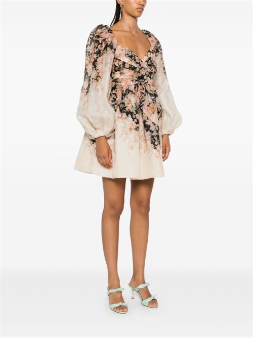 Draped mini dress with floral motif ZIMMERMANN | 0809DF241TEARCO