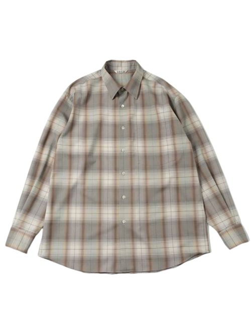 Camicia check AURALEE | A25SS01LCGRAYBROWNCHECK