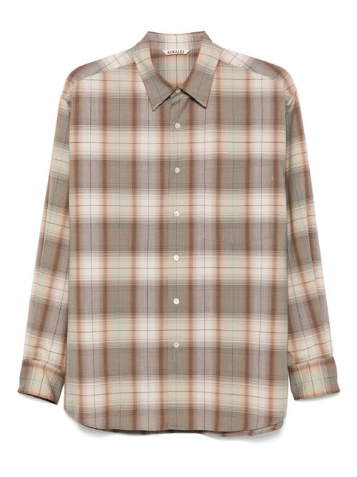 Camicia check AURALEE | A25SS01LCGRAYBROWNCHECK