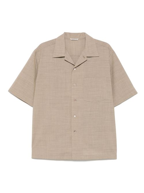 Camicia a maniche corte AURALEE | A25SS02WTTOPLIGHTBROWN