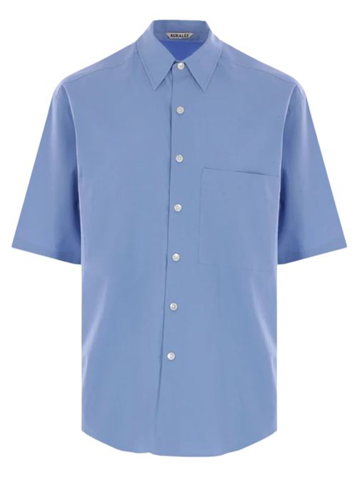 Camicia maniche corte AURALEE | A25SS03TNBLUE