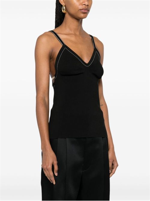 Top con cuciture a contrasto CARVEN | 6251K21342DEEPBLACK