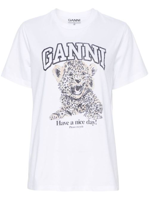 T-shirt con stampa GANNI | T4124943