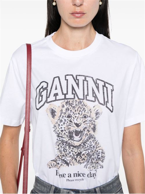 T-shirt con stampa GANNI | T4124943