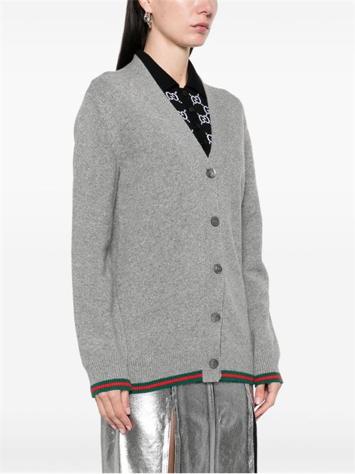 Cardigan con web GUCCI | 813834XKEJC1230