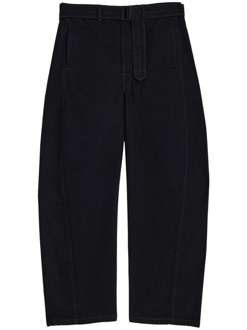 Twisted belted trousers LEMAIRE | PA326ULD1031BK999