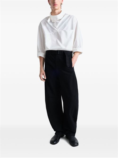 Twisted belted trousers LEMAIRE | PA326ULD1031BK999