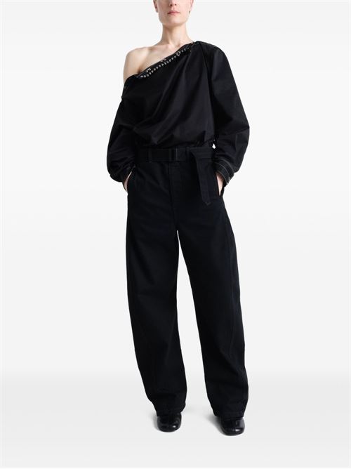 Twisted belted trousers LEMAIRE | PA326ULD1031BK999