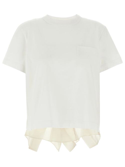 Satin and cotton jersey T-shirt SACAI | 2507915101