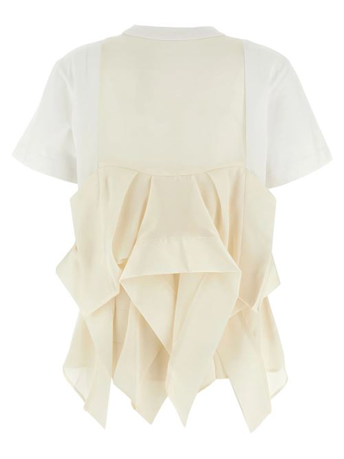 Satin and cotton jersey T-shirt SACAI | 2507915101