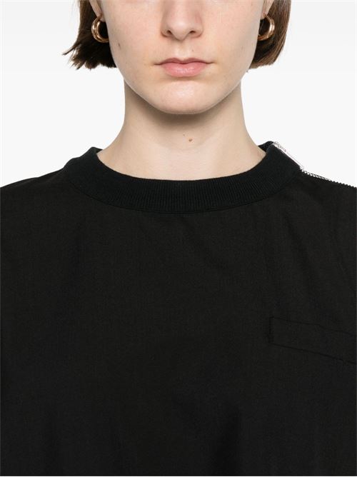 T-shirt with crease SACAI | SCW218001