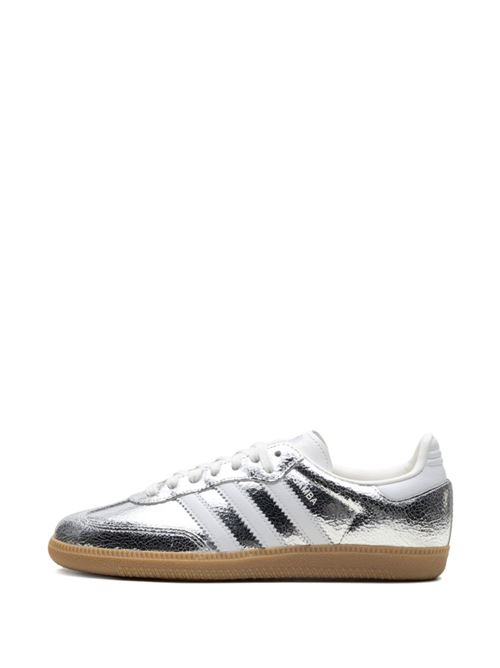 Sneaker argento di ADIDAS caratterizzate da pelle increspata, punta tonda, logo sulla linguetta e allacciatura a stringhe. ADIDAS | JR0035SAMBAOGWSILVMT
