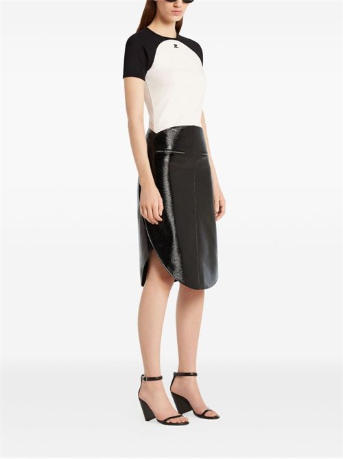 T-shirt in cotone a contrasto COURRÈGES | 325JTS214JS02030098