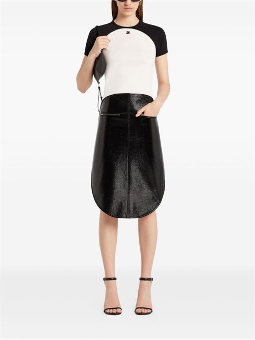 T-shirt in cotone a contrasto COURRÈGES | 325JTS214JS02030098