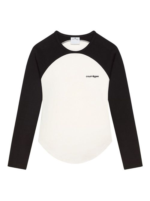 T-shirt in cotone a contrasto COURRÈGES | 325JTS228JS02030098
