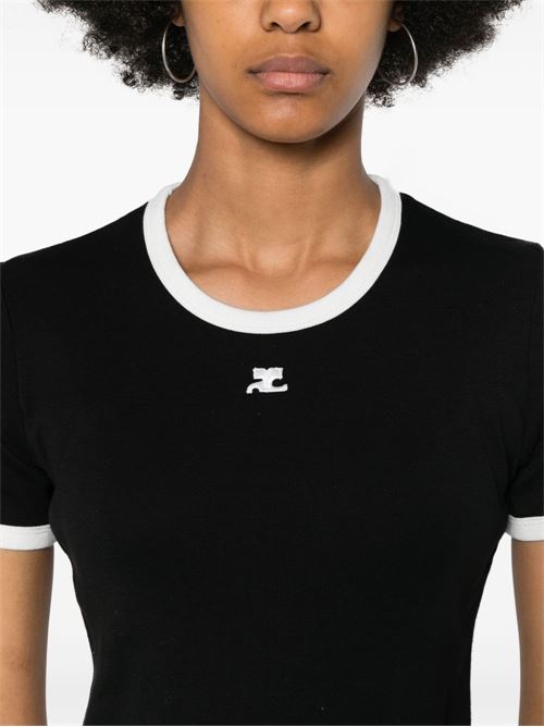 T-shirt con applicazione COURRÈGES | VESJTS017JS00709901