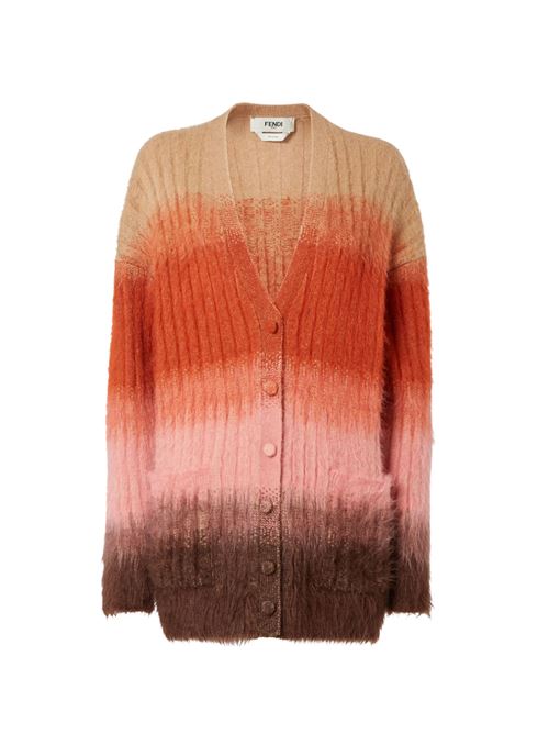Wool and mohair cardigan FENDI | FZE540AYLTF1TIN