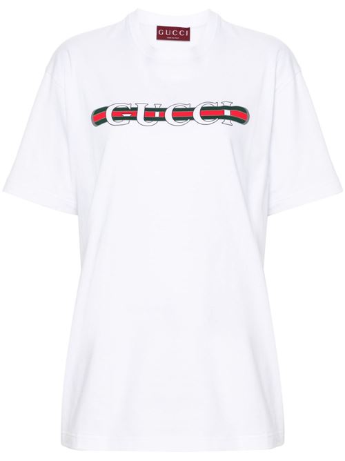 T-shirt con logo in cotone jersey GUCCI | 788093XJGL69074