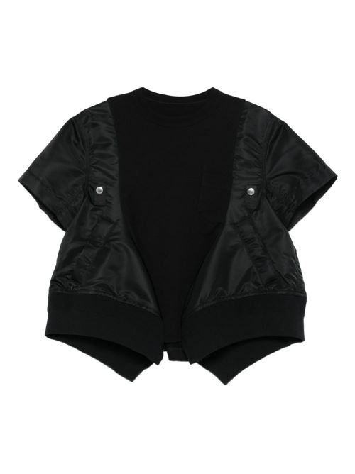 Nylon and cotton twill T-shirt SACAI | 2507998001